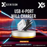 USB 4-Port Wall Charger X5 White