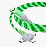 3 in 1 illuminating USB Charging Cable X1 Green