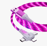 3 in 1 illuminating USB Charging Cable X1 Pink