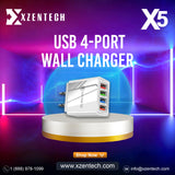 USB 4-Port Wall Charger X5 Black